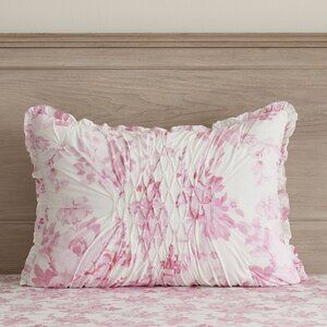 2 LoveShackFancy Garden Damask Smocked Standard Shams Pillow Cover Pink Floral